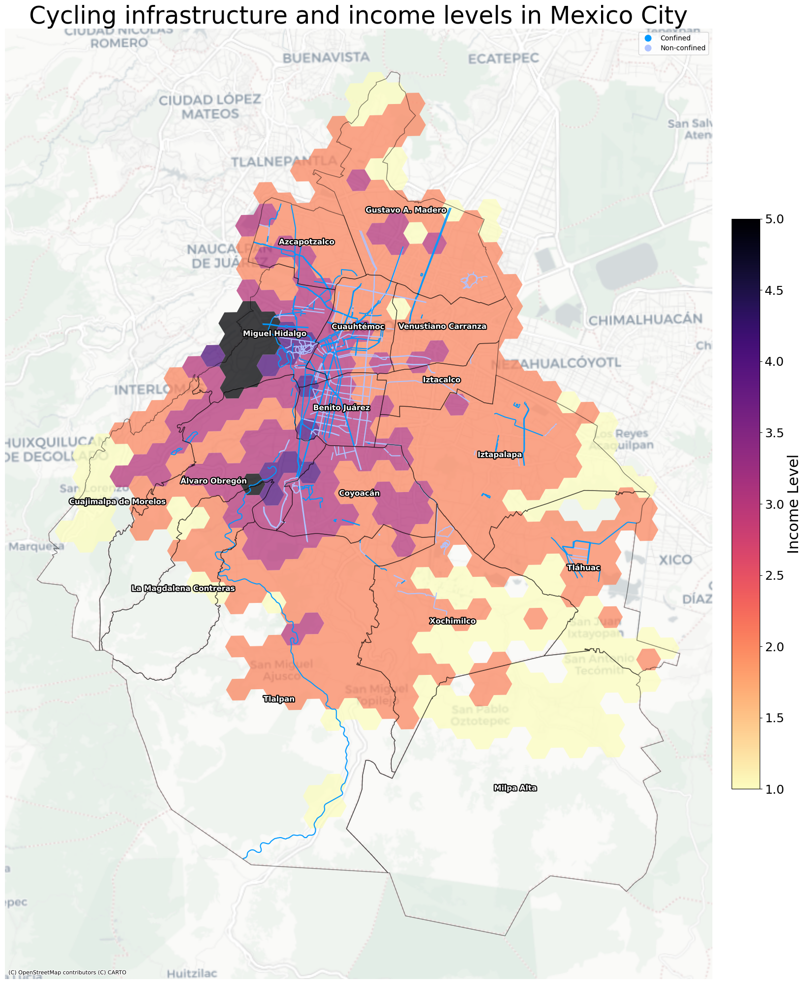 Cycling Infrastructure and Income Levels in Mexico City