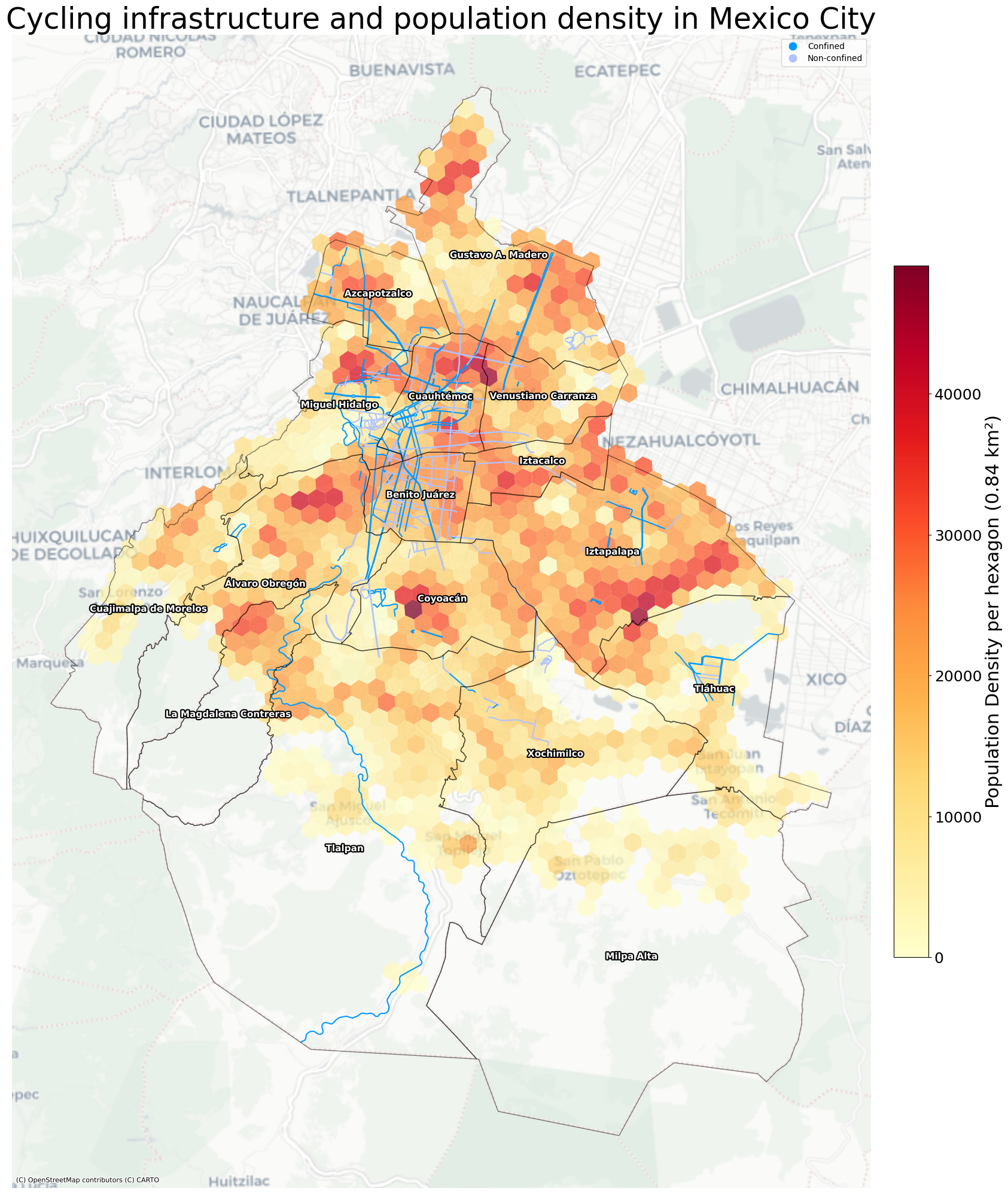 Cycling Infrastructure and Population Density in Mexico City